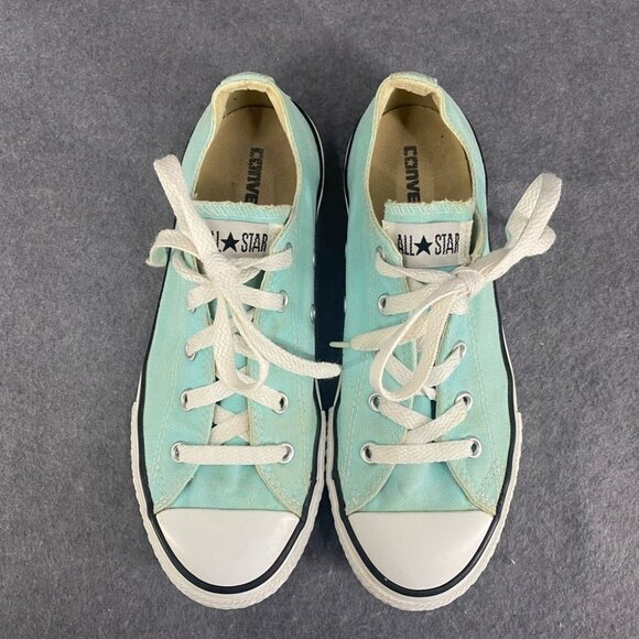 Converse Light Turquoise Low Top Sneakers Youth Size 3 - Picture 4 of 14